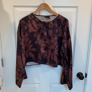Asos Design XL long sleeve button up top in tie dye